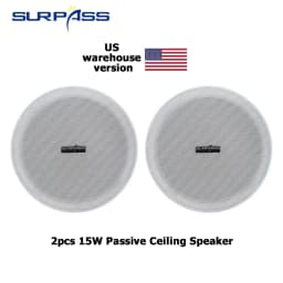 15W PA Sound System 6inch Home Passive In-ceiling Speaker HiFi Recessed Full Range Music Loudspeaker for Hotel Office Gym House
