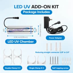 OSWNKW LED-UV Under Sink Water Purifier, UVC Water Sterilizer with Smart Flow Sensor, for RO System, Kitchen, RV & Boat