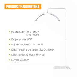 Fosoto Fashion Arc Photography Lamp LED Half-Moon Shaped Light Led Video Lash Light With For Beauty Eyelash Tattoo Makeup