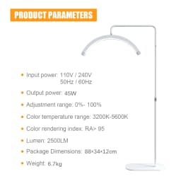 Fosoto Fashion Arc Photography Lamp LED Half-Moon Shaped Light Led Video Lash Light With For Beauty Eyelash Tattoo Makeup