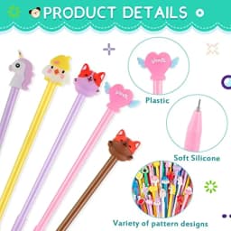 50 Pcs Mixed Gel Ink Pens Black Ink Cool Pens Cute Bulk Assorted Style Novelty Office Supplies Stationery Back to School Season