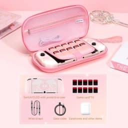 GeekShare Protective Case for Switch OLED Game Accessories Pink Star 3D Silicone Switch 2017 Shell