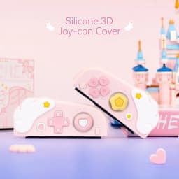 GeekShare Protective Case for Switch OLED Game Accessories Pink Star 3D Silicone Switch 2017 Shell
