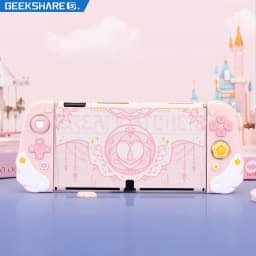 GeekShare Protective Case for Switch OLED Game Accessories Pink Star 3D Silicone Switch 2017 Shell