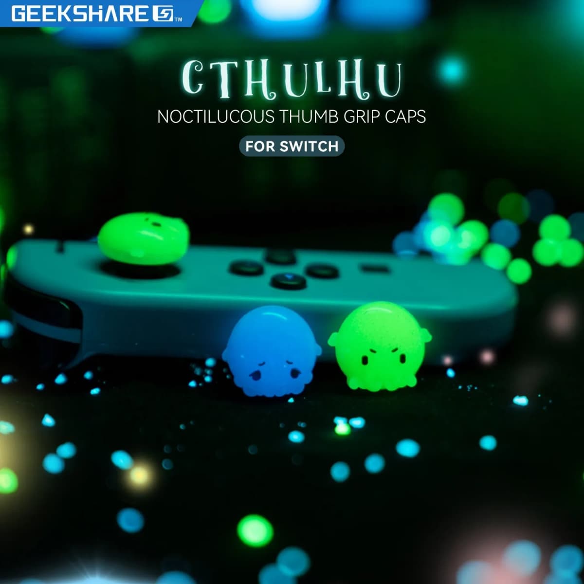 GeekShare New Luminous Thumbstick Cover for Nintendo Switch OLED Joysrick Caps Cute Thumb Grip Caps For NS Lite Game Console