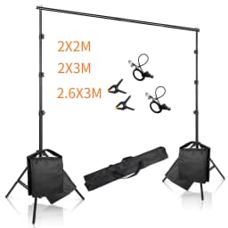 2X2M 2X3M 2.6X3M Background Support System Photography Backdrops Stand Photo Studio Kit Chromakey Green Screen Frame