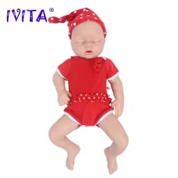 IVITA 100% Silicone Reborn Baby Dolls Painted Realistic Newborn Lifelike Bebe Doll Wholesale Toys for Children Christmas Gift