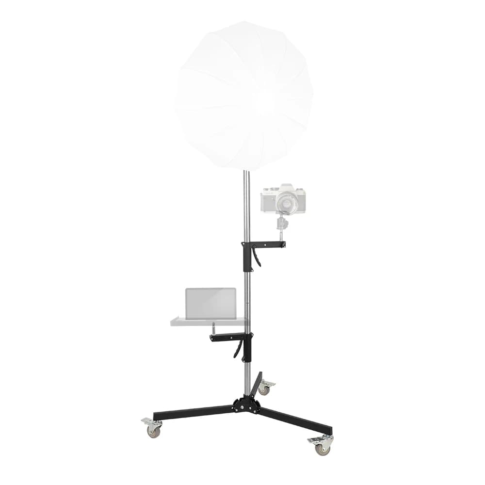 SH 63cm-190cm Gun Grip Light Stand 1/4 and 3/8 Screw With Wheels Folding Tripod For Studio Flash LED Light Softbox COB Light
