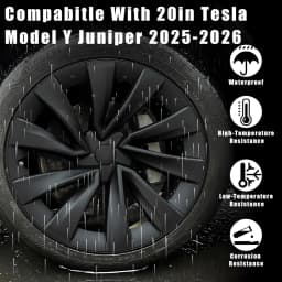 4PCS Wheel Cover 20 Inch for Tesla Model Y Juniper 2025 2026 Performance Replacement Hubcaps MY Helix 2.0 Full Rim Matte Black