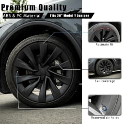 4PCS Wheel Cover 20 Inch for Tesla Model Y Juniper 2025 2026 Performance Replacement Hubcaps MY Helix 2.0 Full Rim Matte Black