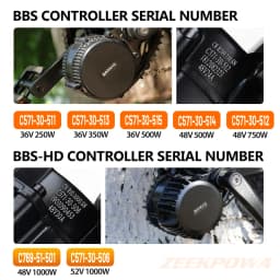 BAFANG 48V 750W BBS01 BBS02 Central Motor Controller for Mid Drive Motor with Front Lamp Connector and Gear Shift Sensor