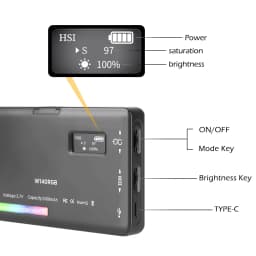 SH W140 RGB Video Light 2500-9000K LED Camera Light 3100mAh With Diffuser Effect Vlog Fill Light Photography Lighting