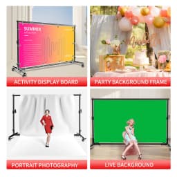 SH 2X2M / 2X3M Background Stand With 4pcs Wheels And 4pcs Fish Clips Photography Backdrop Frame Support For Photo Studio