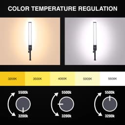 Yizhestudio 2 Packs Photography LED Studio Lighting Kit Bi-color 3200-5500K Studio kits with 2M light Stand for YouTube Portrait