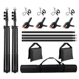 2.6x3M Photography Background Stand Photo Studio Chromakey Support System Adjustable Backdrop Stand Frame with Carrying Bag Clip