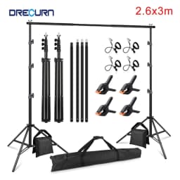 2.6x3M Photography Background Stand Photo Studio Chromakey Support System Adjustable Backdrop Stand Frame with Carrying Bag Clip