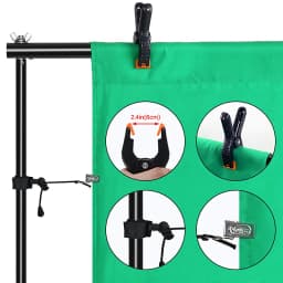 2.6x3M Photography Background Stand Photo Studio Chromakey Support System Adjustable Backdrop Stand Frame with Carrying Bag Clip