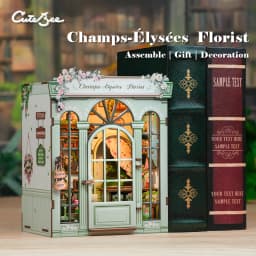 Cutebee DIY Miniature House Book Nook Bookshelf Insert Dollhouse Model Street Shop Series Wooden Bookshelf Toys Birthday Gifts