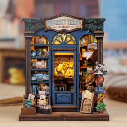 Cutebee DIY Miniature House Book Nook Bookshelf Insert Dollhouse Model Street Shop Series Wooden Bookshelf Toys Birthday Gifts