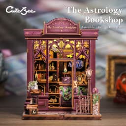 Cutebee DIY Miniature House Book Nook Bookshelf Insert Dollhouse Model Street Shop Series Wooden Bookshelf Toys Birthday Gifts