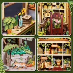 Cutebee DIY Miniature House Book Nook Bookshelf Insert Dollhouse Model Street Shop Series Wooden Bookshelf Toys Birthday Gifts