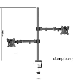 (80cm) DL-T902-280II Full Motion Dual Monitor Desktop Stand Holder 10'-27' Clamp Grommet Hole Base PC Mount Foldable Arm 12kg
