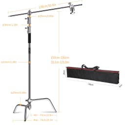 Photographic Equipment Professional Stainless Steel 2.8-3.3m Heavy Duty Light Stand Studio Softbox Heavy Duty Tripod Carrybag