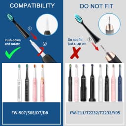 Fairywill Electric Toothbrushes Replacement Heads Electric Toothbrush heads Sets for FW-507 FW-508 FW-917 Head Toothbrush