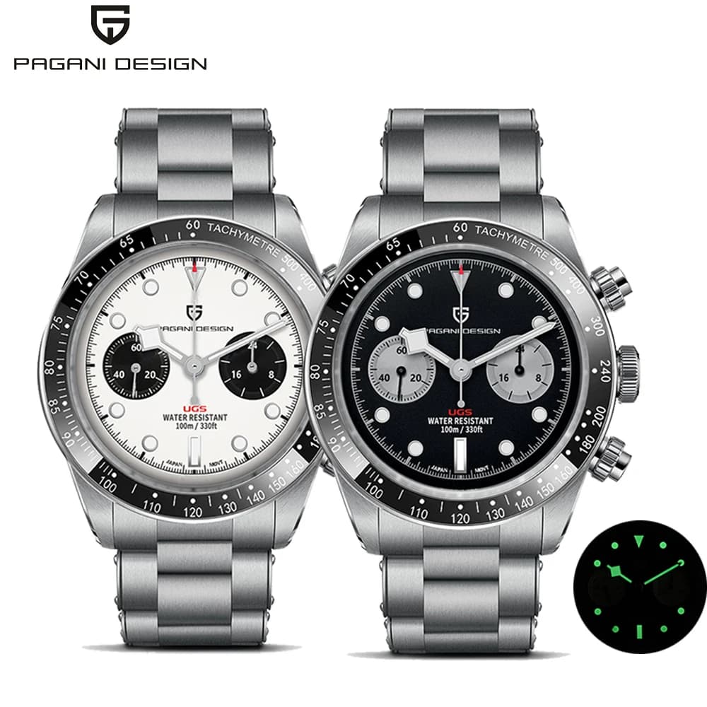 PAGANI DESIGN 2026 New BB Panda Retro Sport Chronograph Luxury Quartz Watch For Men Sapphire mirror 10Bar Waterproof Wrist Watch