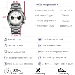 PAGANI DESIGN 2026 New BB Panda Retro Sport Chronograph Luxury Quartz Watch For Men Sapphire mirror 10Bar Waterproof Wrist Watch