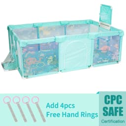 IMBABY New Playpen for Children Cartoon Baby Palypens Basketball Baby Playground Fence for Child Safety Barriers Baby Dry Pool