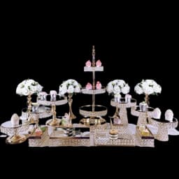 6Pcs-18Pcs/Lot Electroplate Metal Crystal Cake Stand Set Display Wedding Birthday Party Dessert Cupcake Plate Rack