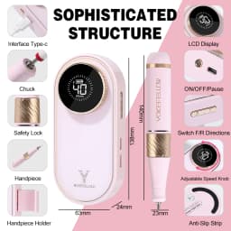 YOKEFELLOW 40000RPM Electric Nail Drill Machine Portable Rechargeable Nail Drill For Acrylic Nails Gel Removing Nail Tool N301