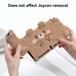 GeekShare Protective Case for Switch 1/ Switch OLED/Switch 2, Bear Plush NS Hard Shell Split Joy-con Cover For NS Accessories