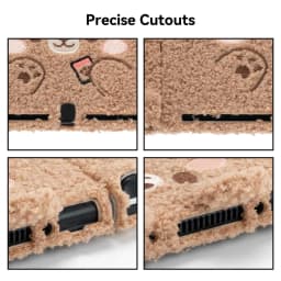 GeekShare Protective Case for Switch 1/ Switch OLED/Switch 2, Bear Plush NS Hard Shell Split Joy-con Cover For NS Accessories