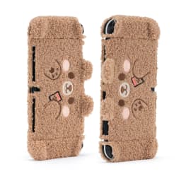 GeekShare Protective Case for Switch 1/ Switch OLED/Switch 2, Bear Plush NS Hard Shell Split Joy-con Cover For NS Accessories