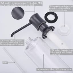 Soap Dispenser Black Kitchen Soap Detergent Dispenser Bottle liquid Soap dispensers Pump 500ml Build in Bathroom Accessorie sets