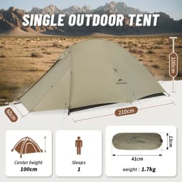 Naturehike Cloud Up 1 Upgraded Tent Ultralight Camping Tent Waterproof Outdoor Hiking Travel Tent Backpacking Cycling Tent