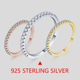 ATTAGEMS 925 Sterling Silver White Gold Round Excellent Cut Moissanite Ring for Girls Cocktail Jewelry