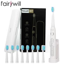 Fairywill FW-507 Sonic Electric Toothbrush 5 Modes USB Charger Tooth Brushes Replacement Timer Sonic Toothbrush 8 Brush Heads