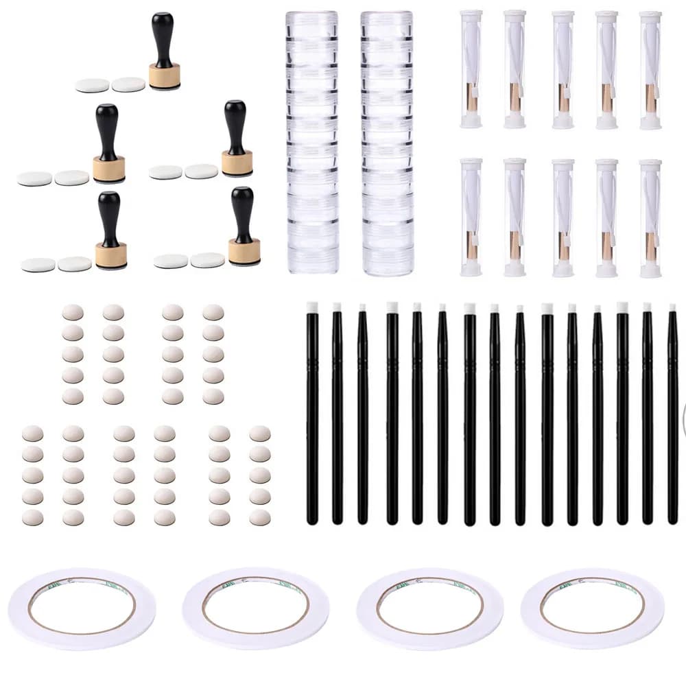 Bundle Ink Blending Flat / Domed Foam Refills Containers Detailed Brushes Double Sided Adhesive Roll Sets for Cardmaking Tools