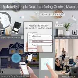 NEW Upgraded WiFi Smart RF433 Touch Switch 2/3 Way Smart Life/Tuya App Control,Alexa Google Home Voice Control 1/2/3 Gang