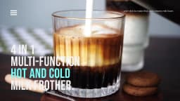 HiBREW 4 in 1 Milk Frother Frothing Foamer Fully automatic Milk Warmer Cold/Hot Latte Cappuccino Chocolate Protein powder M3A