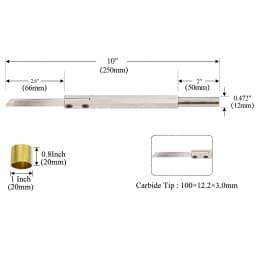Wood Turning Carbide Tipped Parting and Grooving Tool with Copper Hoop for Woodturning Lathe Carpenter