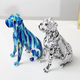 Creative Art Splash Color Painted Room Color Boxer Dog Ornaments Decor Home Entrance Wine Cabinet Office Decor Resin Crafts