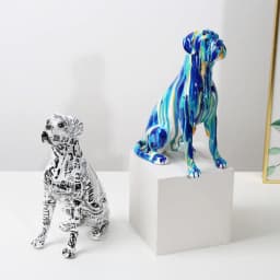 Creative Art Splash Color Painted Room Color Boxer Dog Ornaments Decor Home Entrance Wine Cabinet Office Decor Resin Crafts