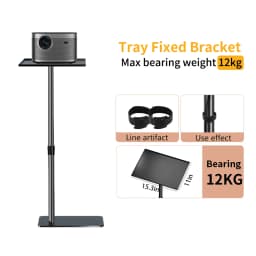 Projector Tray Floor Projector Support Stand Metal Holder Multi-angle Adjustable 360 ° Rotating Projector Bracket for Film Video