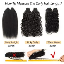 MRS HAIR Tape In Hair Extensions Deep Curly Human Hair Skin Weft Kinky Curly Tape Hair 12-24inch Natural Black Remy 20pcs/Pack