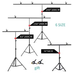 T-shaped Photography Background Stand Adjustable Support System For Photo Studio Green Screen Chromakey Backdrop Accessories
