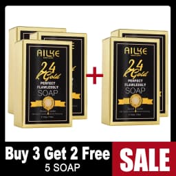 AILKE 24K Whitening Skin Set, Lightening, Remove Black Spots, Melanin, Stains, Even Skin Tone, Moisturizing, for All Skin Types